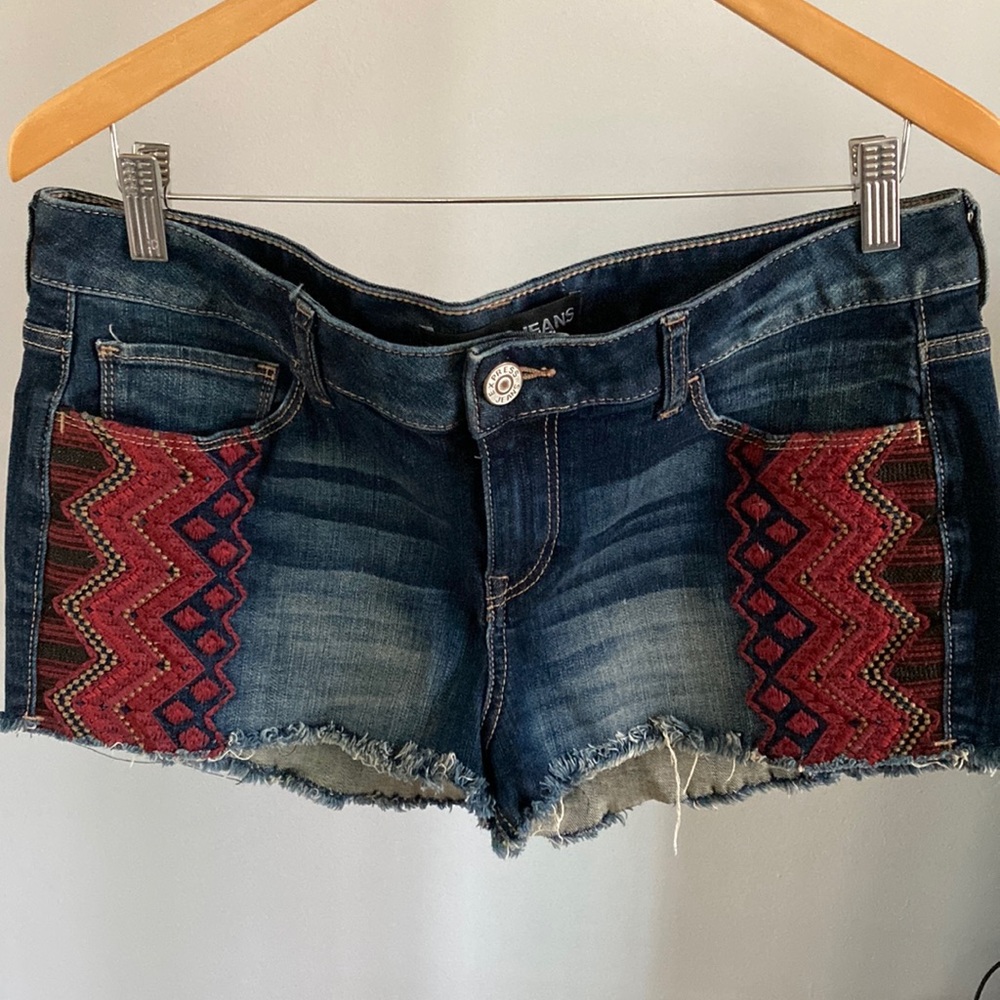 Dark blue denim shorts